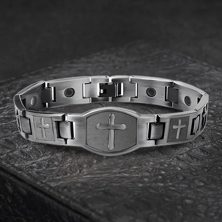 Link Chain Cross Engraved Bracelet: A Symbol of Divine Strength & Faith