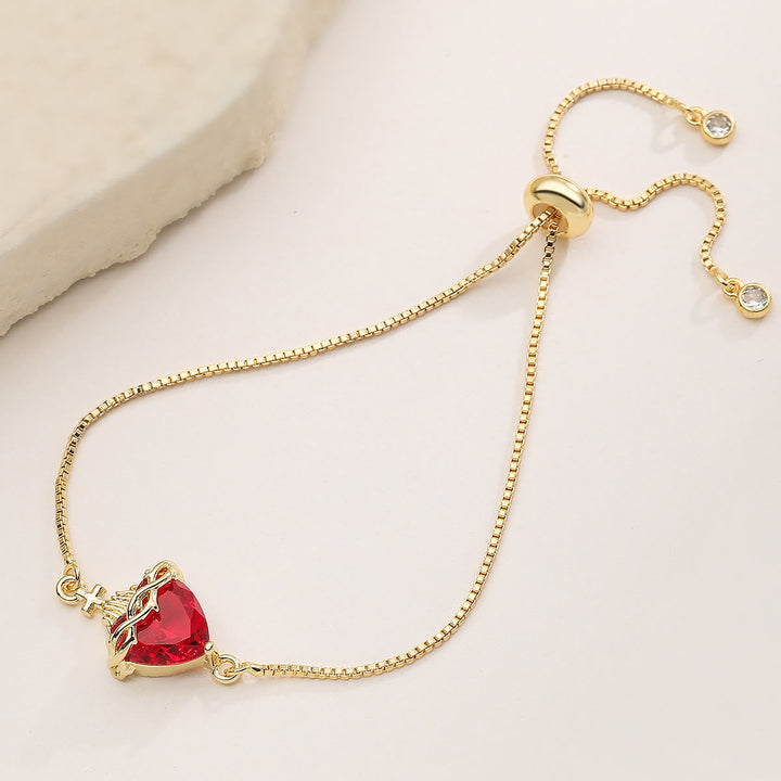 Elegant Sacred Heart Devotion Bracelet: Embodying Christ's Love And Spiritual Strength