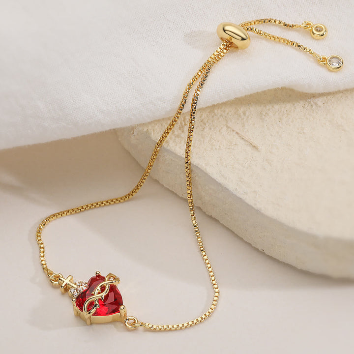 Elegant Sacred Heart Devotion Bracelet: Embodying Christ's Love And Spiritual Strength