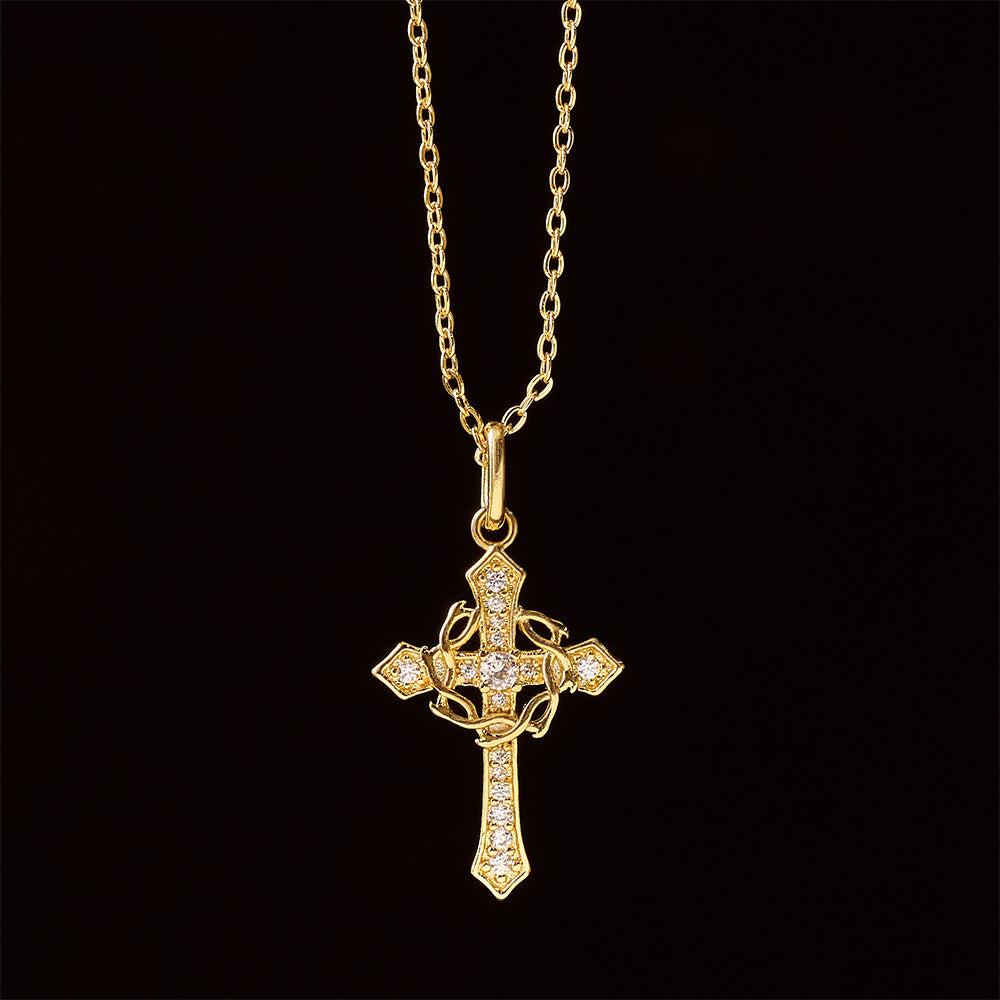 Sparkling Geometric Cross Necklace: A Symbol of Eternal Hope And Divine Protection