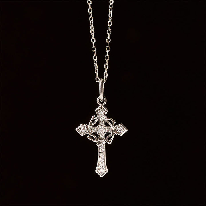Sparkling Geometric Cross Necklace: A Symbol of Eternal Hope And Divine Protection