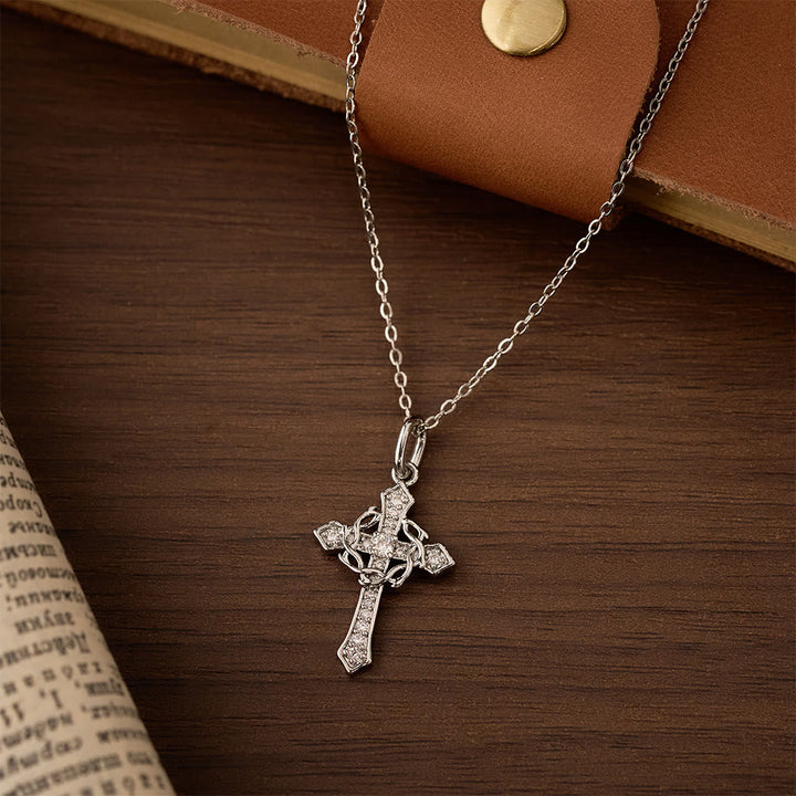 Sparkling Geometric Cross Necklace: A Symbol of Eternal Hope And Divine Protection