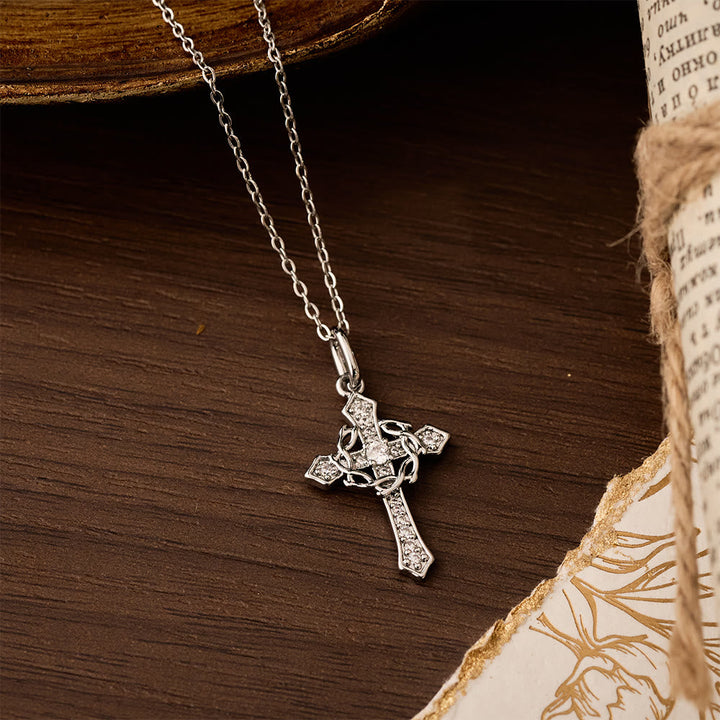 Sparkling Geometric Cross Necklace: A Symbol of Eternal Hope And Divine Protection