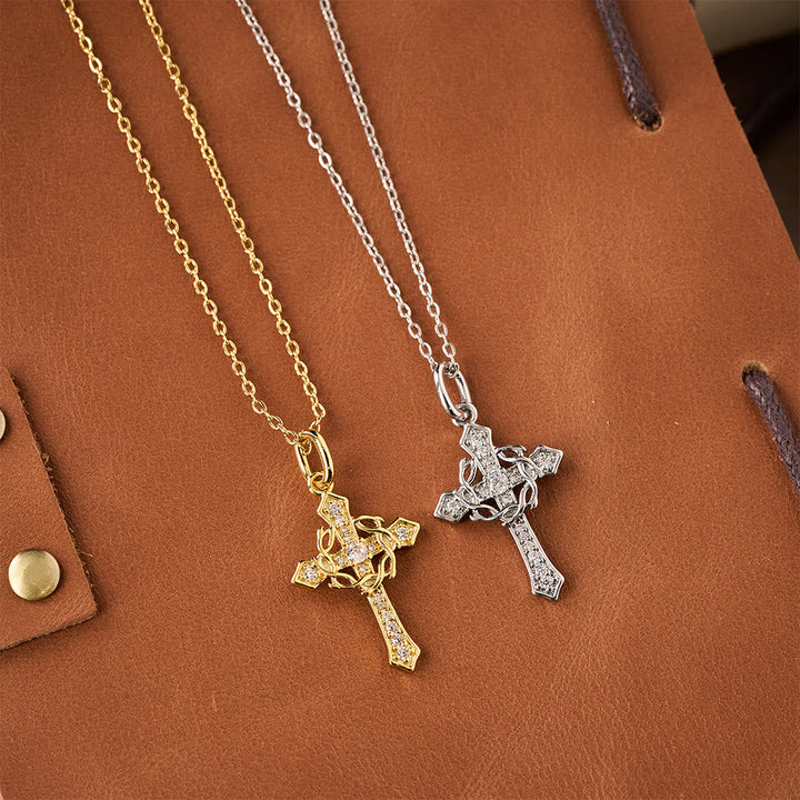 Sparkling Geometric Cross Necklace: A Symbol of Eternal Hope And Divine Protection