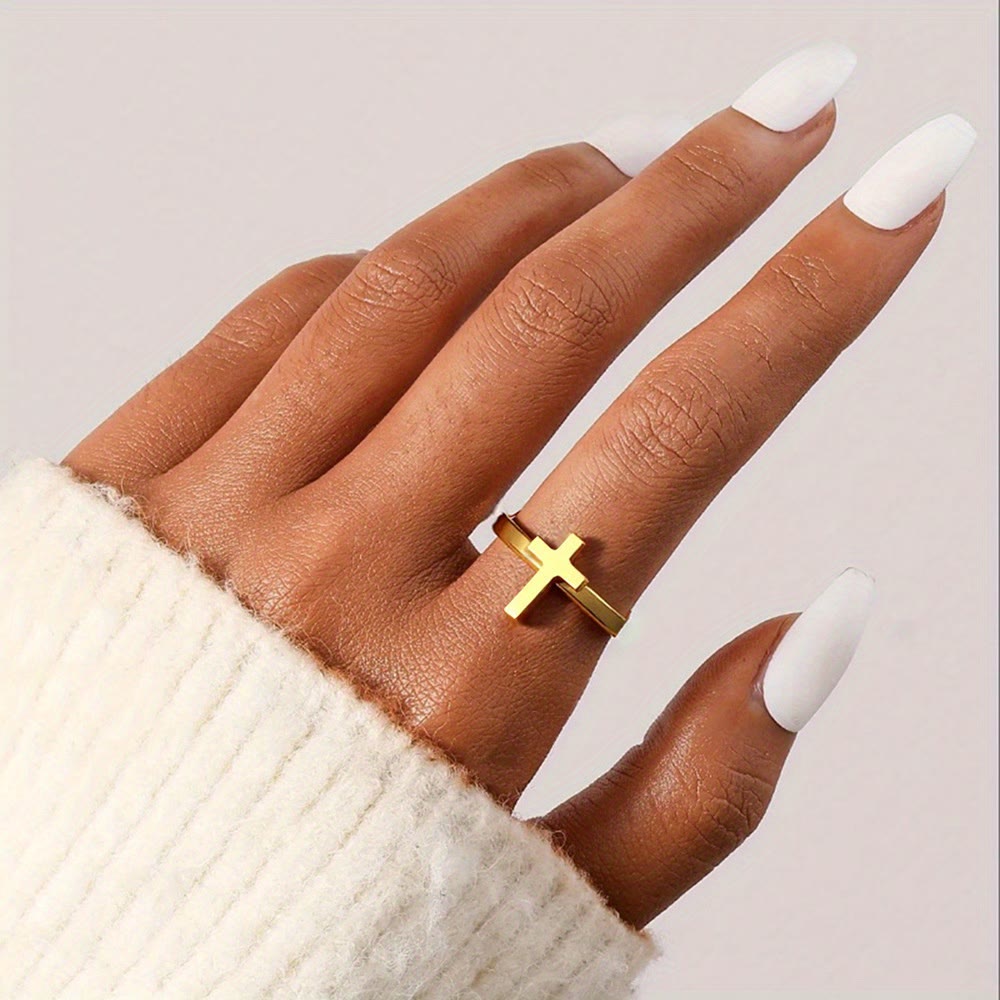 Minimalist Cross Open Ring: A Symbol Of Devout Faith & Spiritual Grace