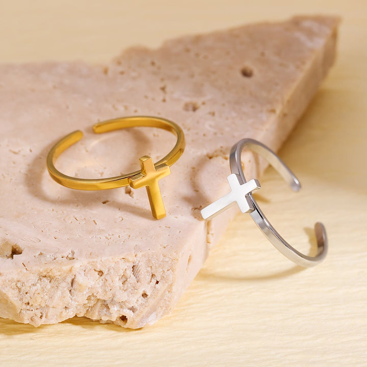 Minimalist Cross Open Ring: A Symbol Of Devout Faith & Spiritual Grace