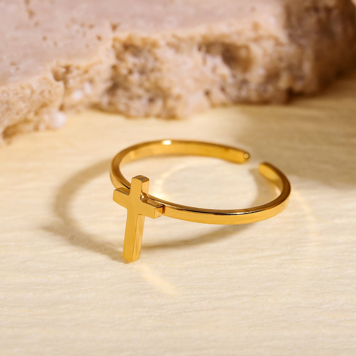 Minimalist Cross Open Ring: A Symbol Of Devout Faith & Spiritual Grace