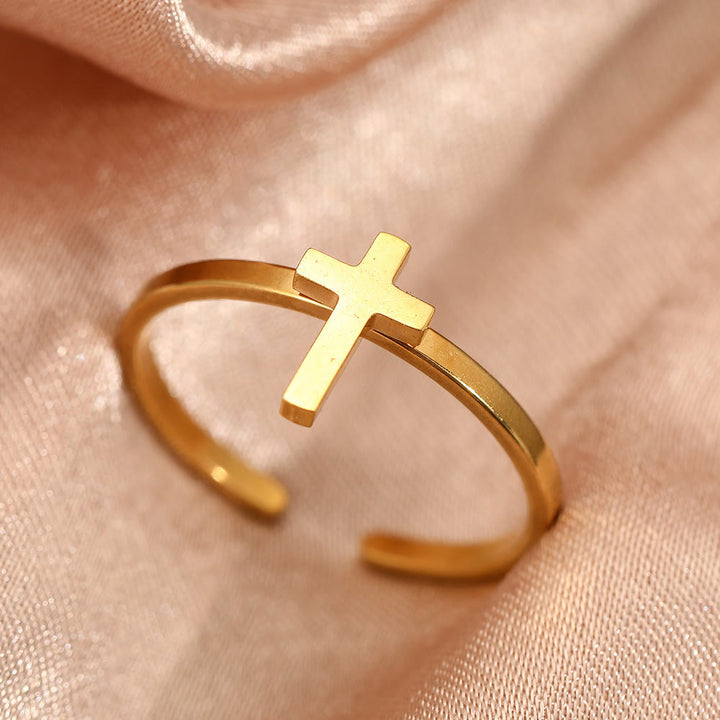 Minimalist Cross Open Ring: A Symbol Of Devout Faith & Spiritual Grace