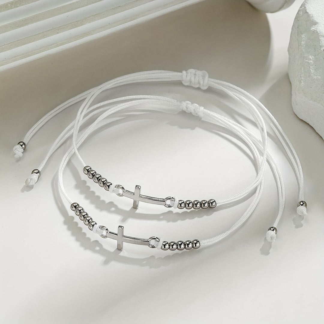 Intricate Cross Beaded Bracelet: Woven with Faith, Grace & Unwavering Love