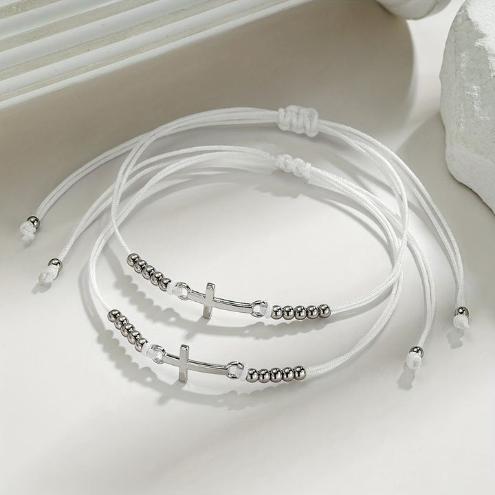 Intricate Cross Beaded Bracelet: Woven with Faith, Grace & Unwavering Love