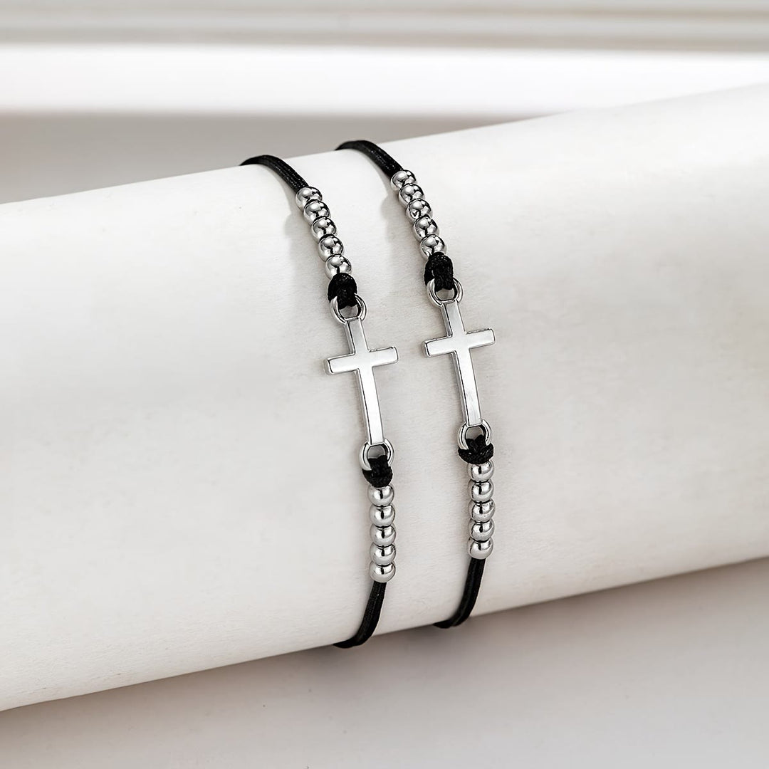 Intricate Cross Beaded Bracelet: Woven with Faith, Grace & Unwavering Love
