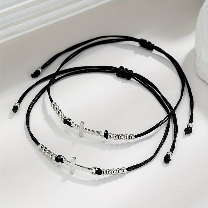 Intricate Cross Beaded Bracelet: Woven with Faith, Grace & Unwavering Love