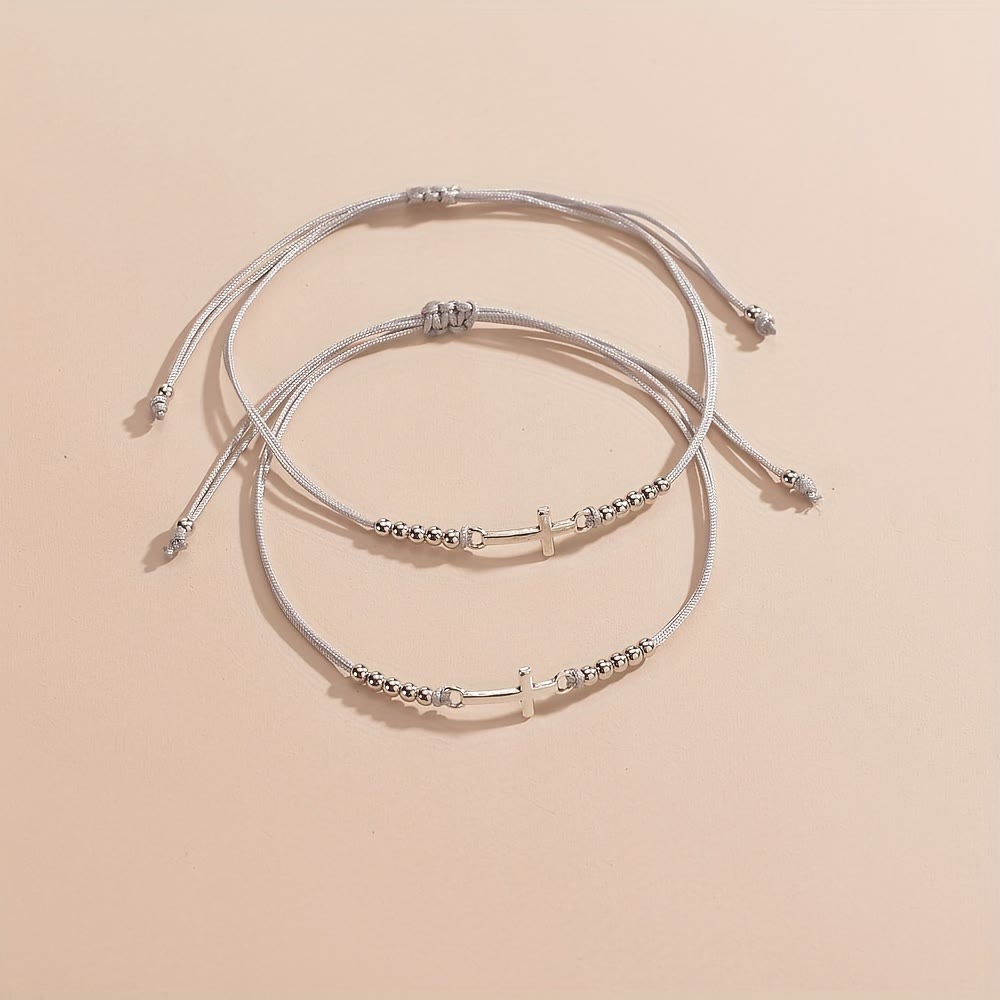Intricate Cross Beaded Bracelet: Woven with Faith, Grace & Unwavering Love