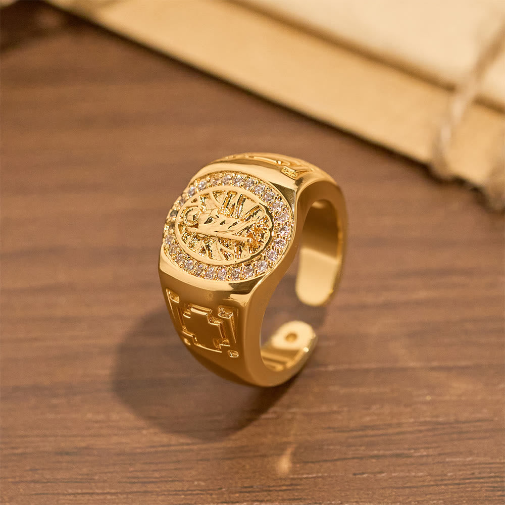 Ornate St. Jude Statement Ring: Emblem of Redemption & Spiritual Protection