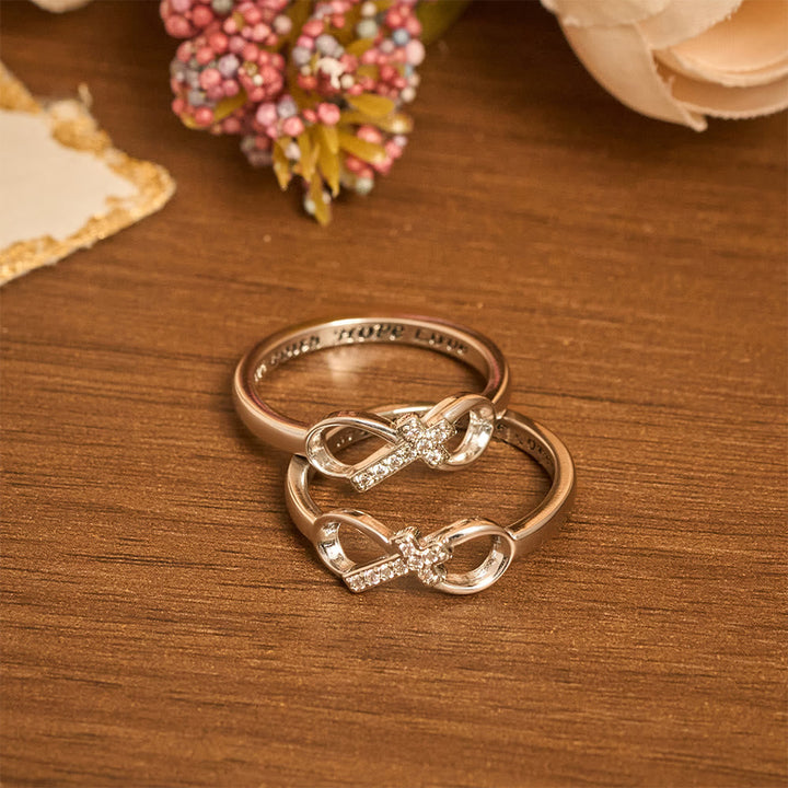 Elegant Infinity Cross Open Ring with Engraving: Emblem of Spiritual Strength & Divine Guidance