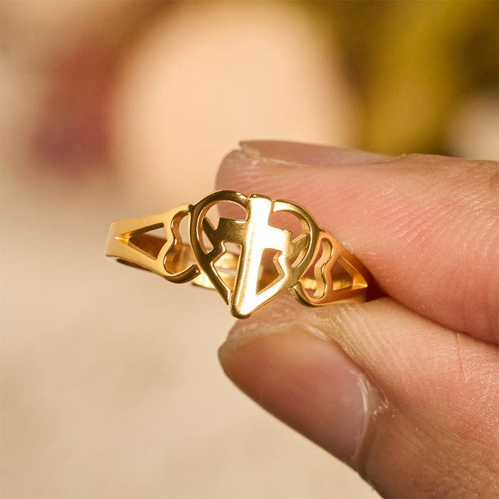 Timeless Heart Cross Adjustable Ring: A Gift Of Grace & Divine Intercession