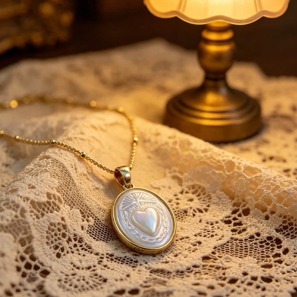 Natural White Pearl Saint Necklace: Sacred Heart, Jesus, Our Lady & St. Michael