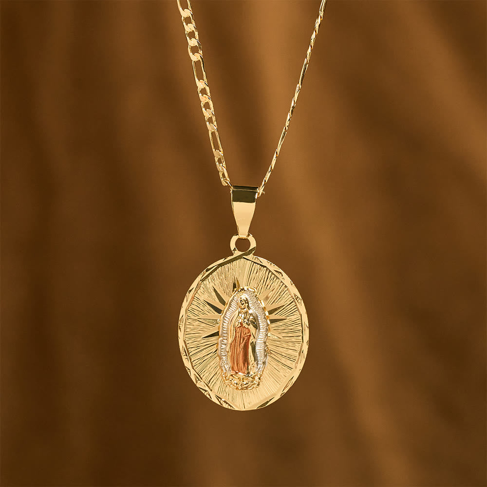 Four Styles Radiant Virgin Mary Oval Medallion Necklace: A Token of Heavenly Blessing