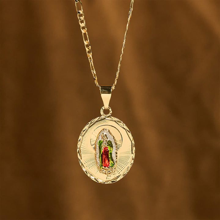 Four Styles Radiant Virgin Mary Oval Medallion Necklace: A Token of Heavenly Blessing