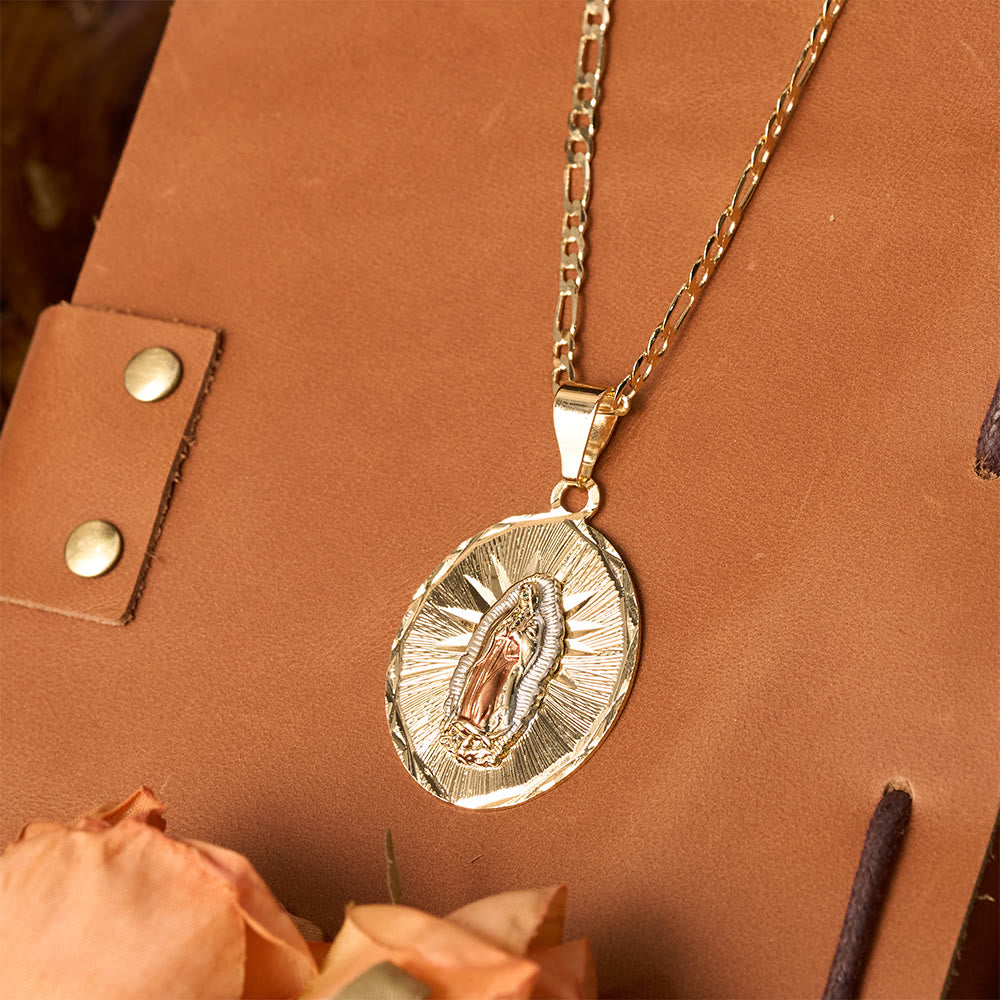 Four Styles Radiant Virgin Mary Oval Medallion Necklace: A Token of Heavenly Blessing