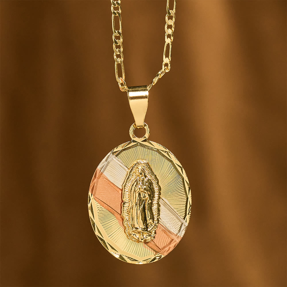 Four Styles Radiant Virgin Mary Oval Medallion Necklace: A Token of Heavenly Blessing