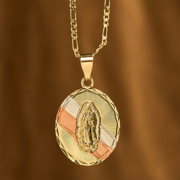 Four Styles Radiant Virgin Mary Oval Medallion Necklace: A Token of Heavenly Blessing