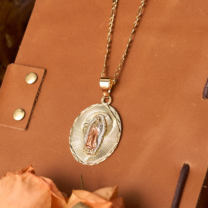 Four Styles Radiant Virgin Mary Oval Medallion Necklace: A Token of Heavenly Blessing