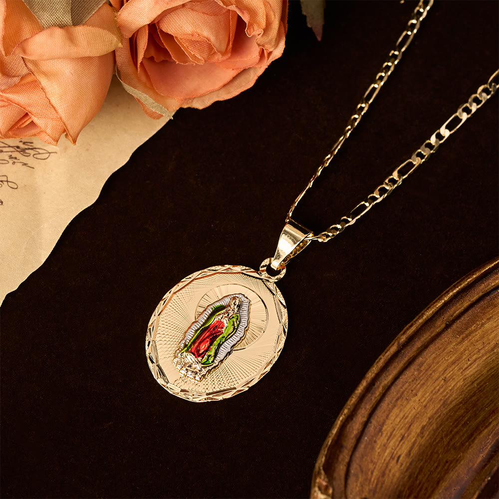 Four Styles Radiant Virgin Mary Oval Medallion Necklace: A Token of Heavenly Blessing