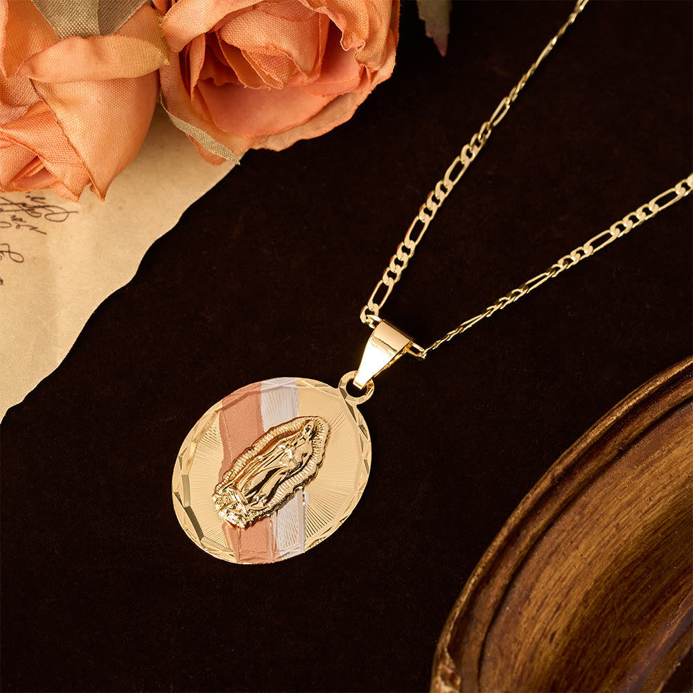 Four Styles Radiant Virgin Mary Oval Medallion Necklace: A Token of Heavenly Blessing