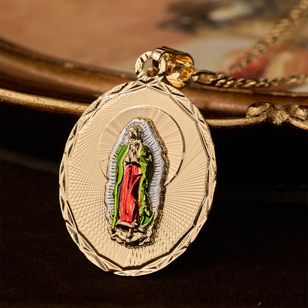 Four Styles Radiant Virgin Mary Oval Medallion Necklace: A Token of Heavenly Blessing