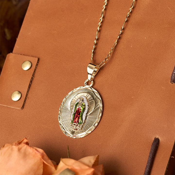 Four Styles Radiant Virgin Mary Oval Medallion Necklace: A Token of Heavenly Blessing