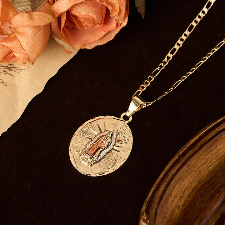 Four Styles Radiant Virgin Mary Oval Medallion Necklace: A Token of Heavenly Blessing