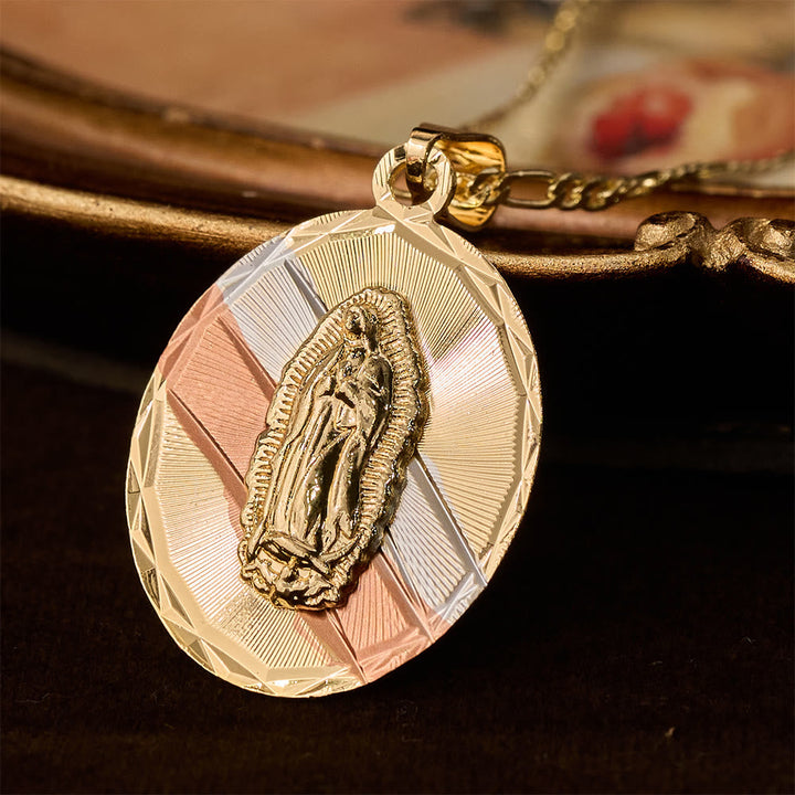 Four Styles Radiant Virgin Mary Oval Medallion Necklace: A Token of Heavenly Blessing