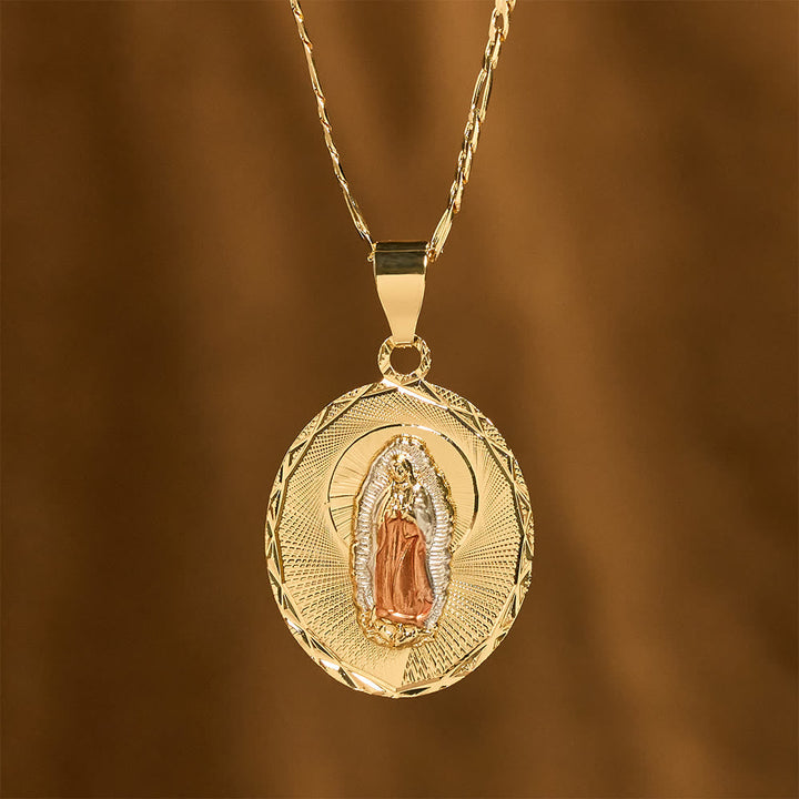 Four Styles Radiant Virgin Mary Oval Medallion Necklace: A Token of Heavenly Blessing