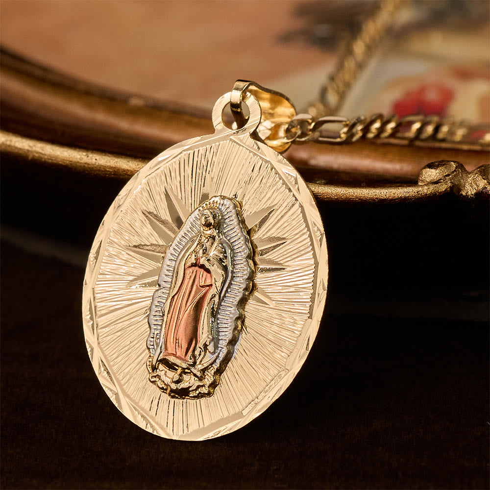 Four Styles Radiant Virgin Mary Oval Medallion Necklace: A Token of Heavenly Blessing