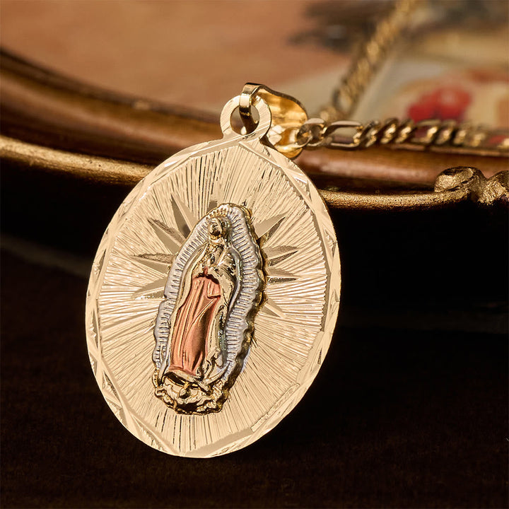 Four Styles Radiant Virgin Mary Oval Medallion Necklace: A Token of Heavenly Blessing