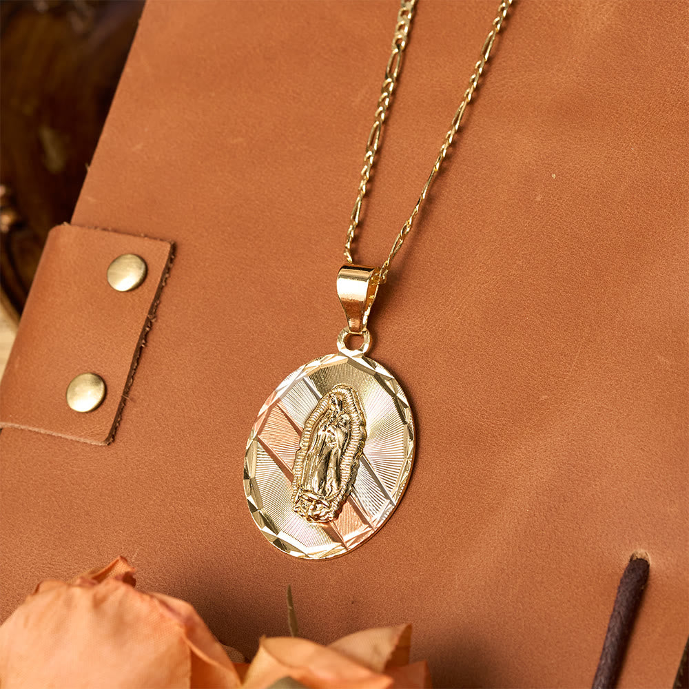 Four Styles Radiant Virgin Mary Oval Medallion Necklace: A Token of Heavenly Blessing