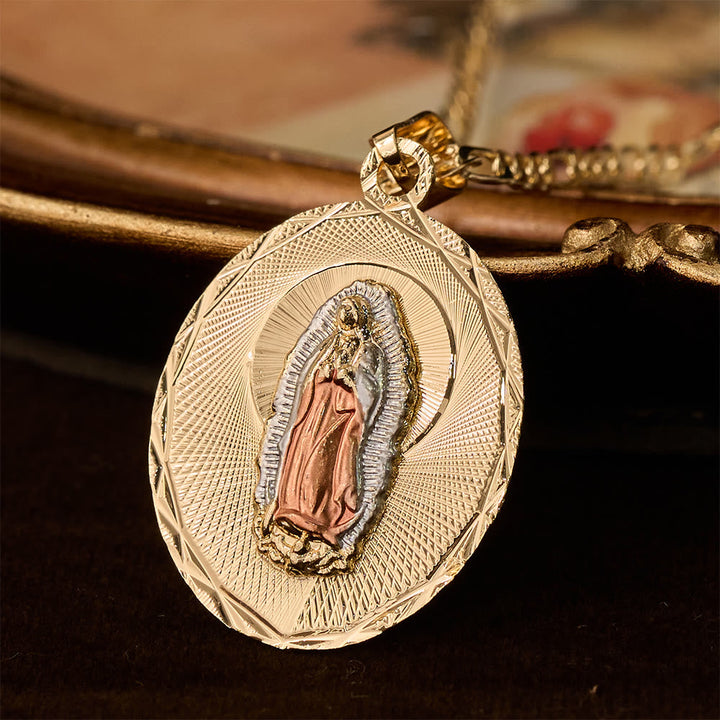 Four Styles Radiant Virgin Mary Oval Medallion Necklace: A Token of Heavenly Blessing