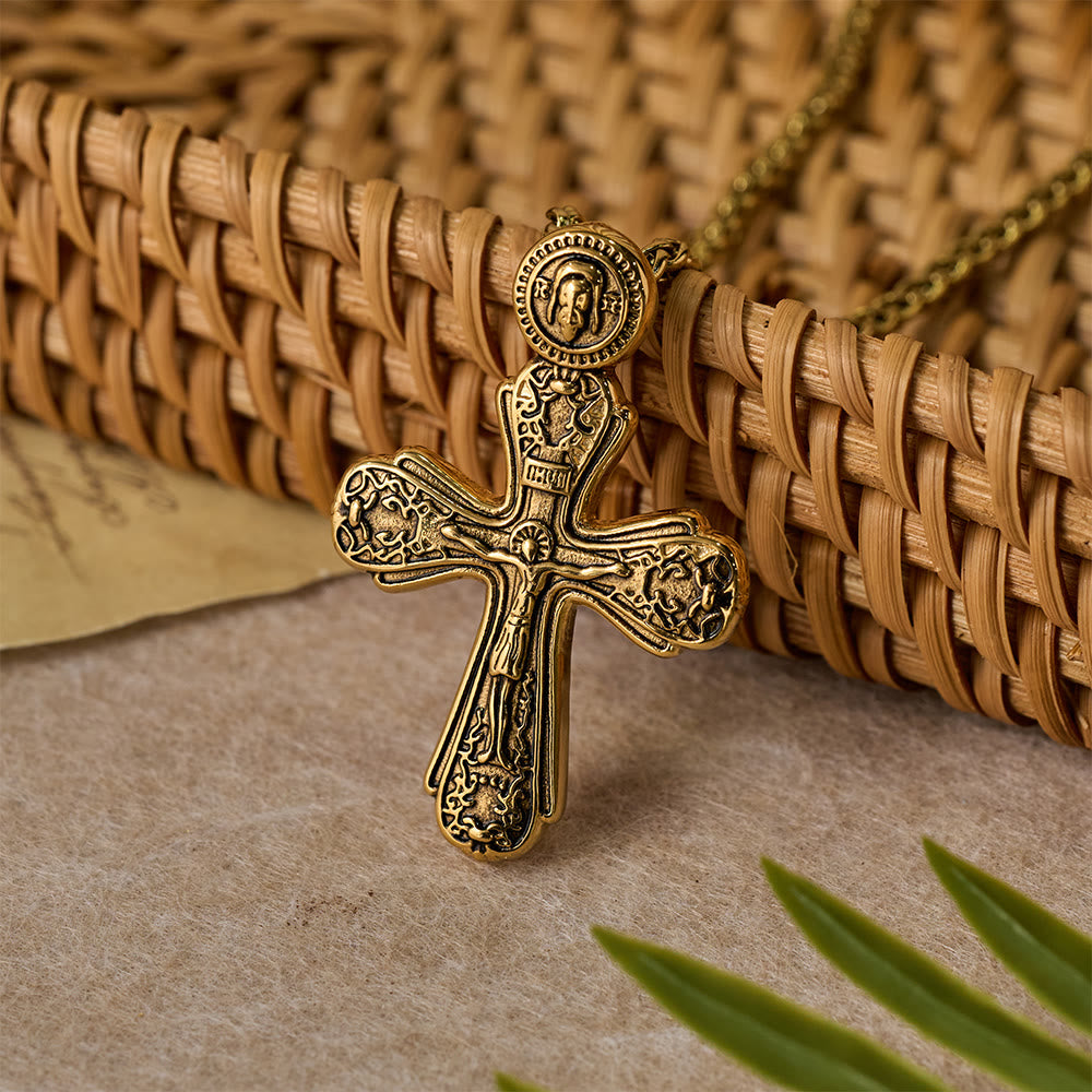 Orthodox Crucifix Pendant Necklace: Emblem of Redemption & Sacred Devotion