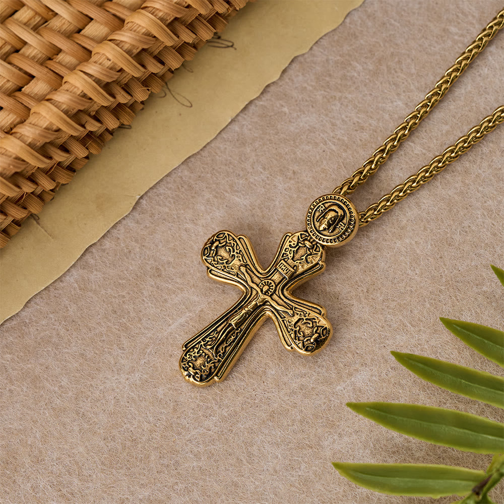 Orthodox Crucifix Pendant Necklace: Emblem of Redemption & Sacred Devotion