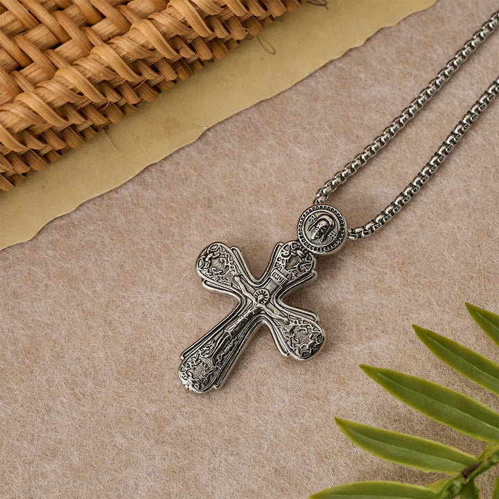 Orthodox Crucifix Pendant Necklace: Emblem of Redemption & Sacred Devotion