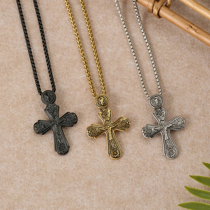 Orthodox Crucifix Pendant Necklace: Emblem of Redemption & Sacred Devotion