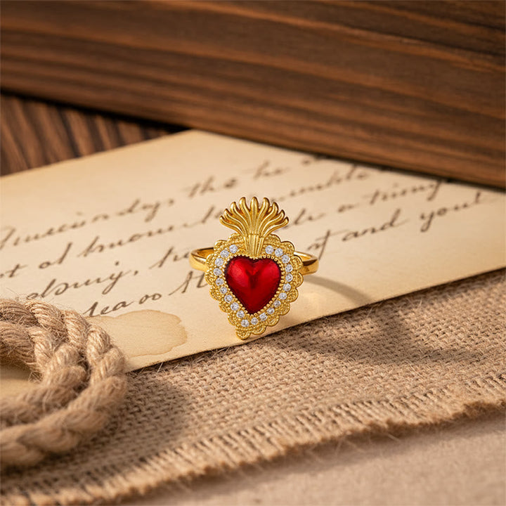 Sacred Heart Multi-Design Ring Collection: Emblem of Divine Love