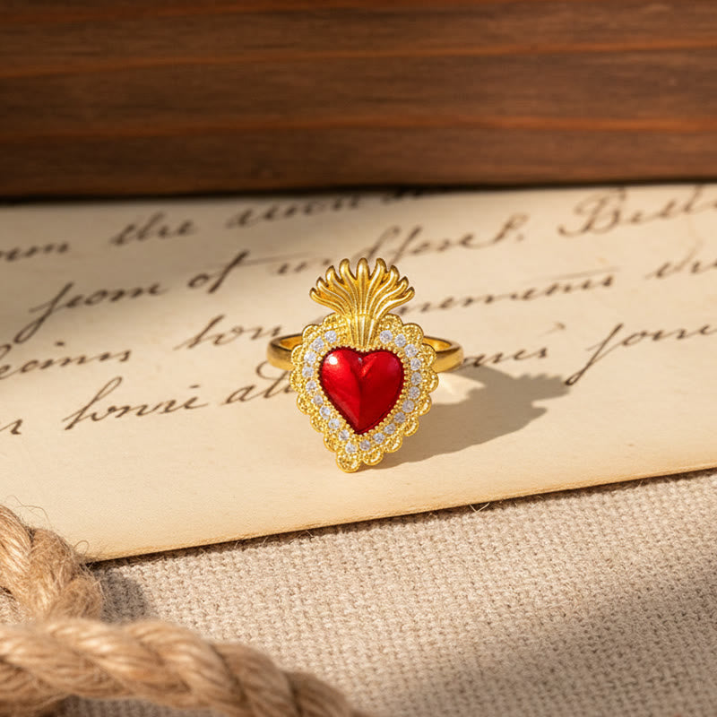 Sacred Heart Multi-Design Ring Collection: Emblem of Divine Love