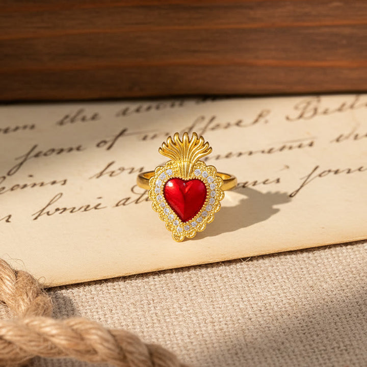 Sacred Heart Multi-Design Ring Collection: Emblem of Divine Love