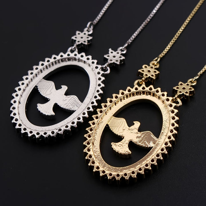 Dove Oval CZ Pendant Necklace: Emblem of Divine Peace & Holy Spirit