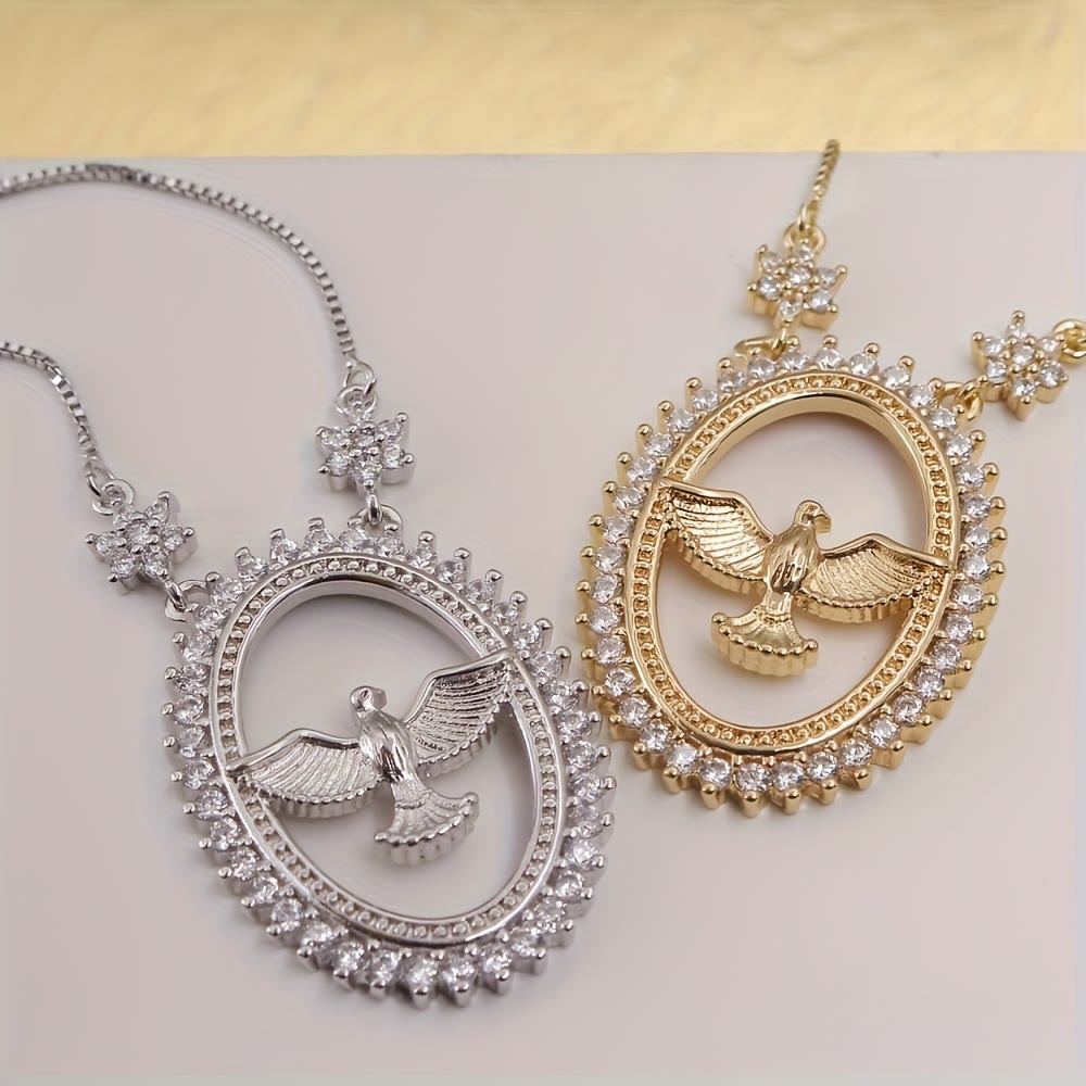 Dove Oval CZ Pendant Necklace: Emblem of Divine Peace & Holy Spirit