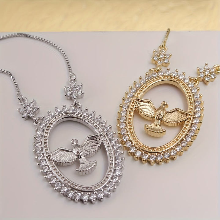 Dove Oval CZ Pendant Necklace: Emblem of Divine Peace & Holy Spirit