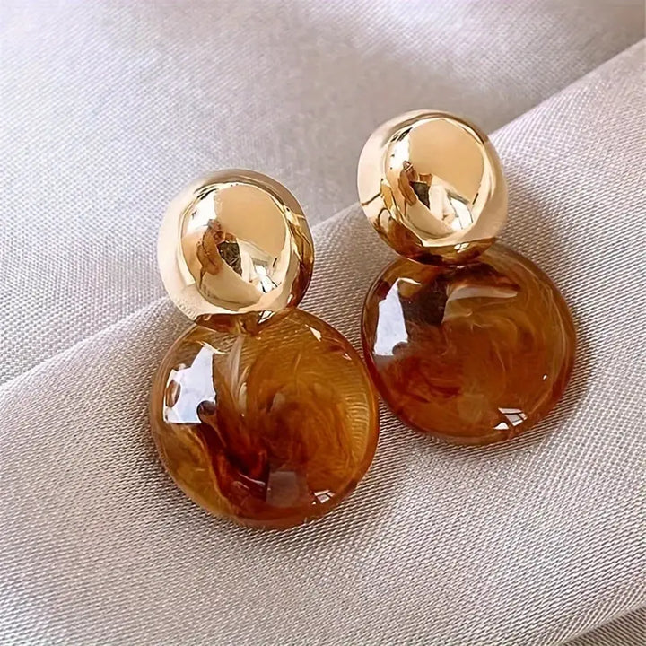 Aurélie Amber Drop Earrings | Gold