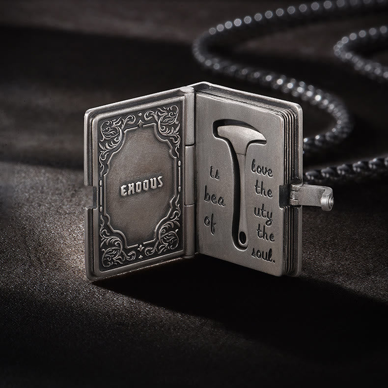Bible with the Removable Rock Hammer Necklace